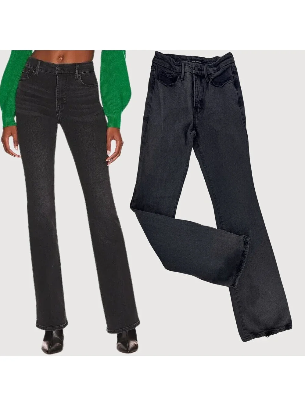 Good American Good Classic Boot Jeans Black 25